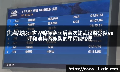 焦点战报：世界锦标赛季后赛次轮武汉游泳队vs呼和浩特游泳队的里程碑较量